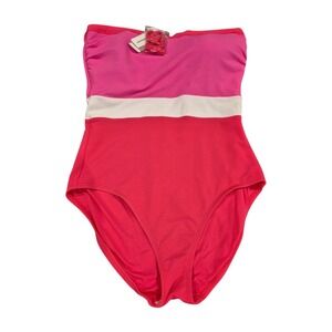 NEW!‎ Tommy Bahama Island Cays Colorblock Band One-Piece Women's 14 NWT